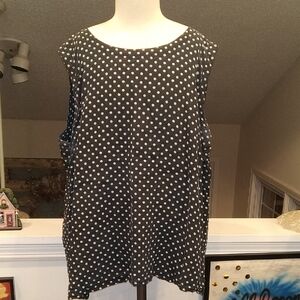 Savannah Black and White Polka Dot 100% Silk Tank Top